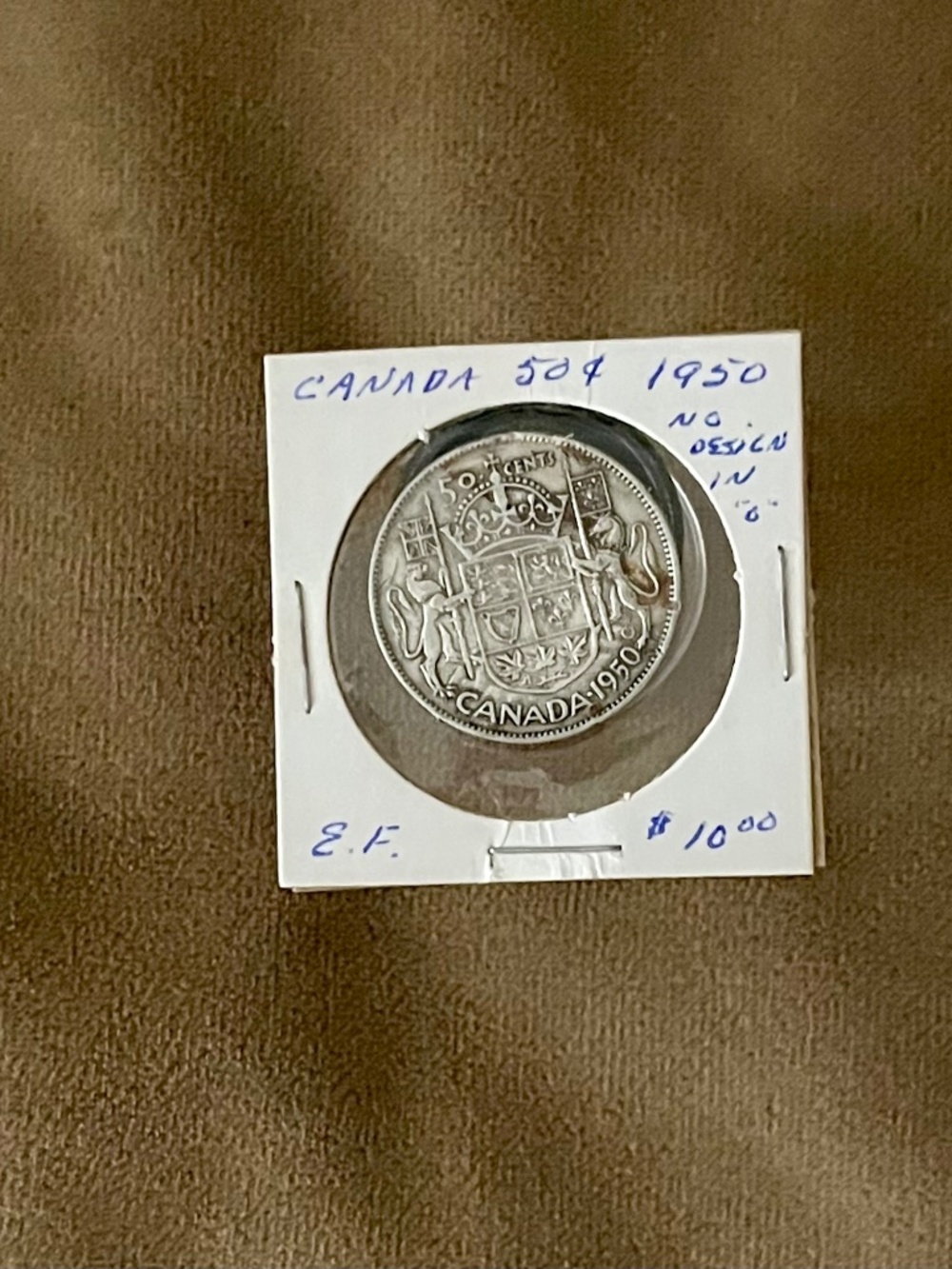 Canadian 50 cent silver coin - 1950